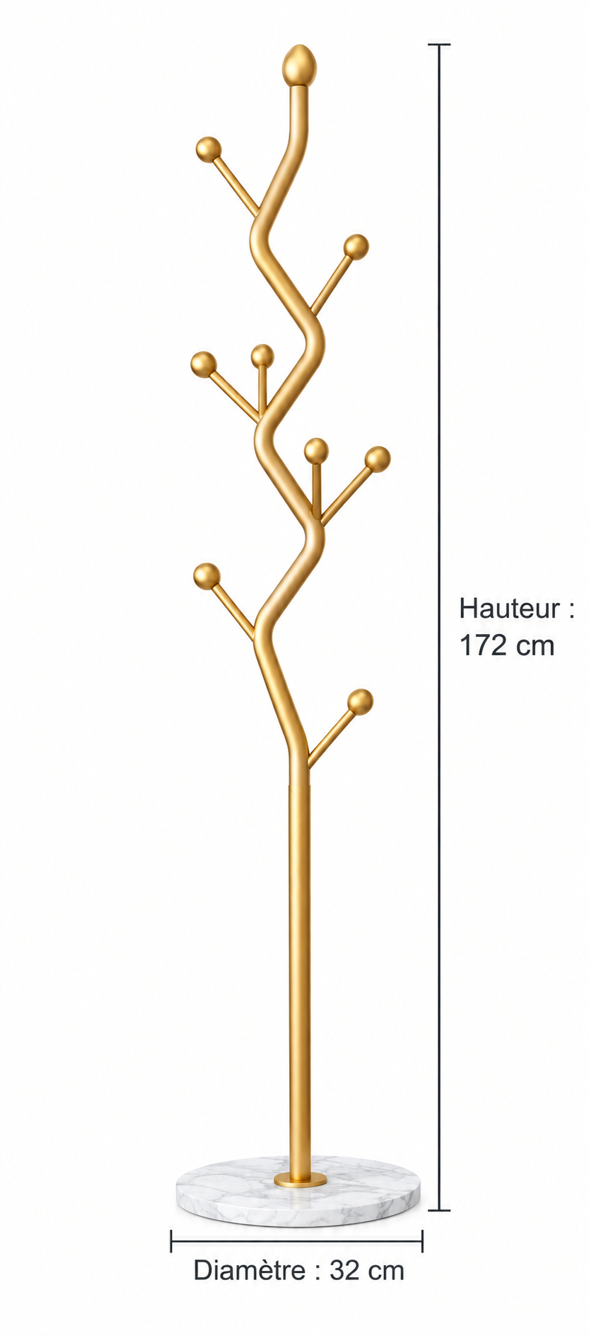 Porte-manteau arbre en métal au design minimaliste
