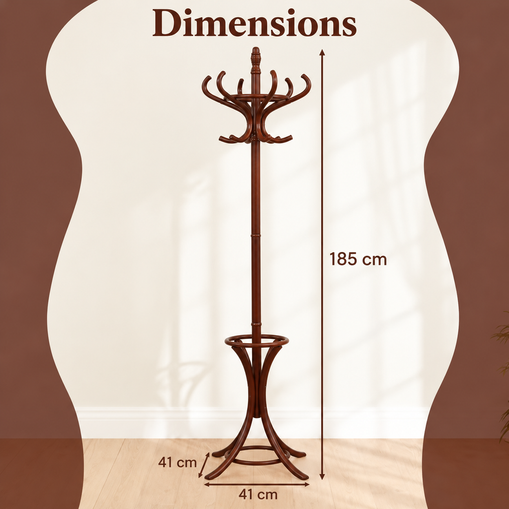 Porte-manteau perroquet en bois au style classique